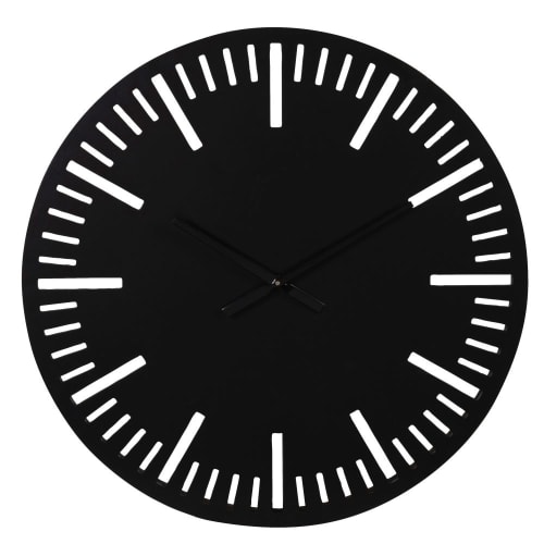 Dekoration Uhren und Wecker | Uhr, schwarz und silberfarben, D55cm - II07532