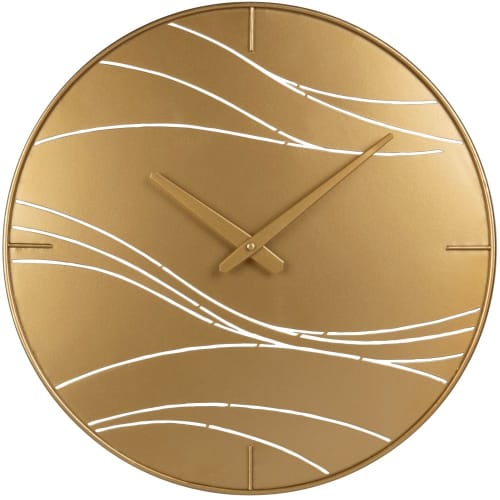 Dekoration Uhren und Wecker | Uhr Wellen aus goldfarbenem Metall, D40cm - KB85431