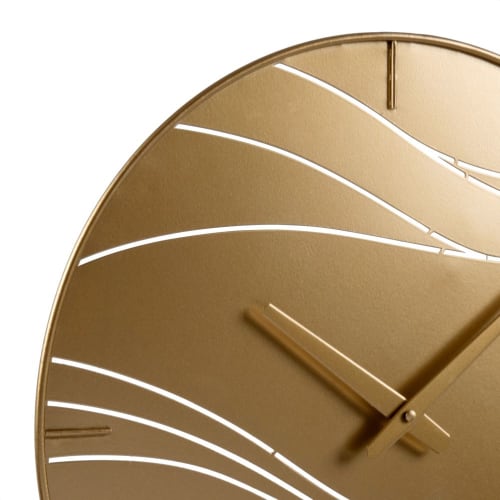 Dekoration Uhren und Wecker | Uhr Wellen aus goldfarbenem Metall, D40cm - KB85431