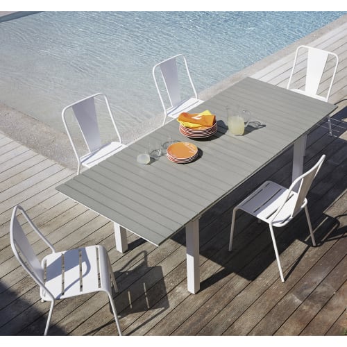 Knooppunt Rose kleur boot Uitschuifbare eettafel voor 6 à 10 personen van composiet en aluminium L157  Escale | Maisons du Monde