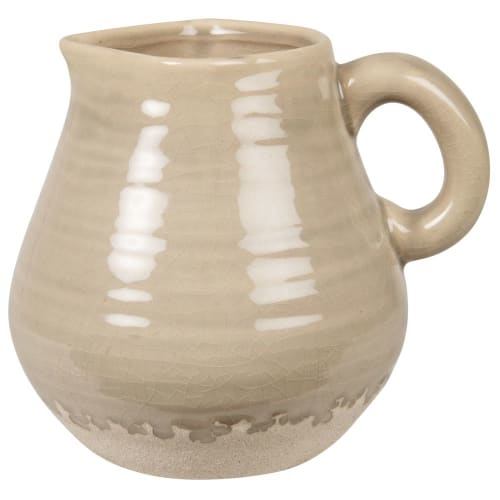 Dekoration Vasen | Vase aus beiger und brauner Keramik, H16cm - NE06585