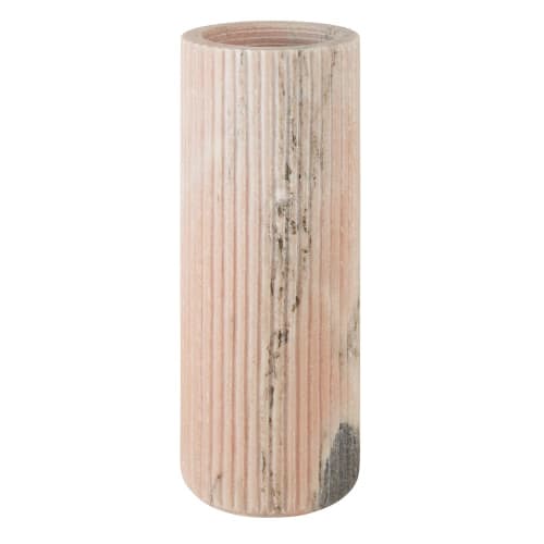Dekoration Vasen | Vase aus geriffeltem Marmor in Braun und Schwarz, H41cm - IK88069