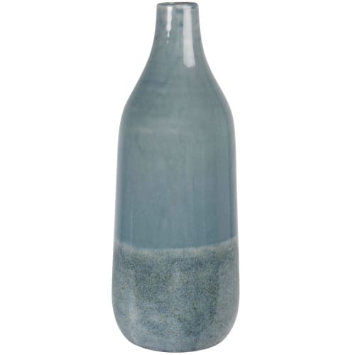 Dekoration Vasen | Vase aus hellblauem Steingut, H37cm - MM09296