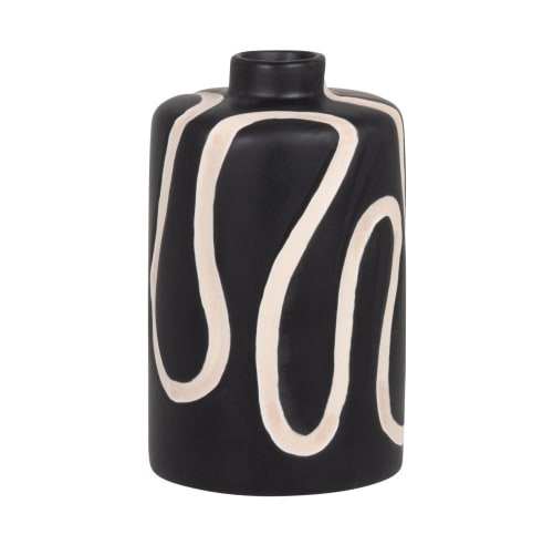 Dekoration Vasen | Vase aus schwarzem und weißem Porzellan, H14cm - TA59164