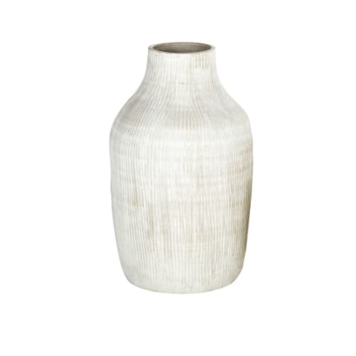 Vase en céramique striée beige H52 PAPARA Maisons du Monde