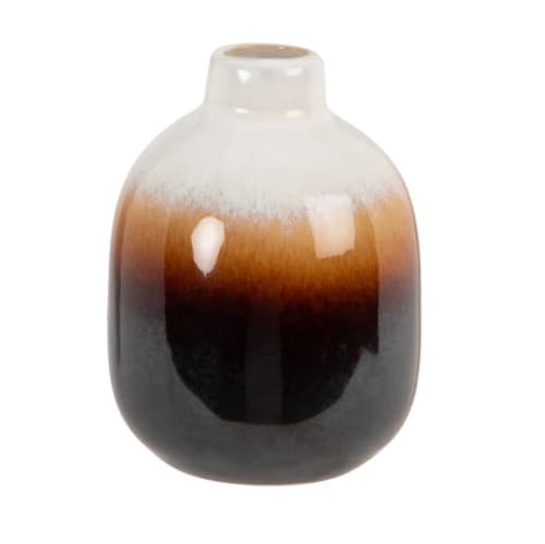 Vase en grès marron, caramel et blanc H10 | Maisons du Monde