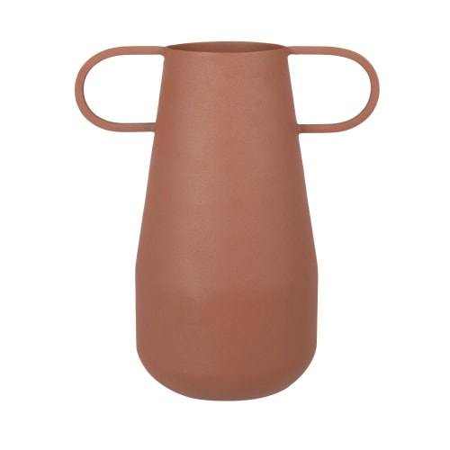 Vase en métal marron avec anses H13 | Maisons du Monde