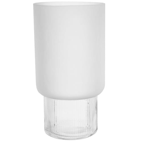 Déco Vases | Vase en verre blanc H26 - RM09391