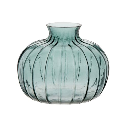 Vase en verre strié vert H9 | Maisons du Monde