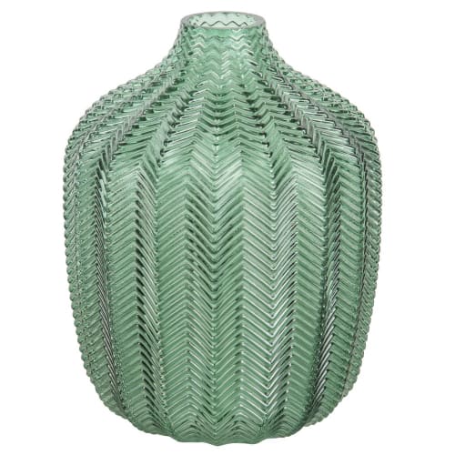 Vase en verre teinté vert H18