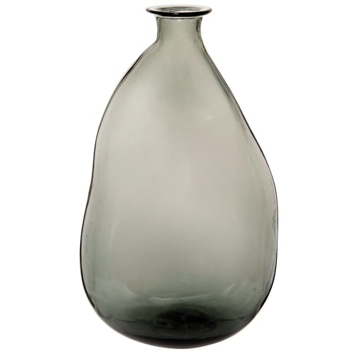 Vase en verre teinté vert H28