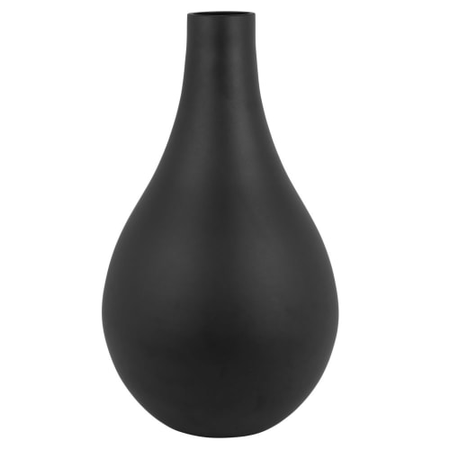 Vase poire en verre noir mat H41