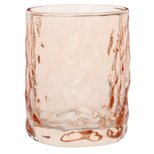 Vaso de cristal con efecto escarchado naranja - Lote de 6