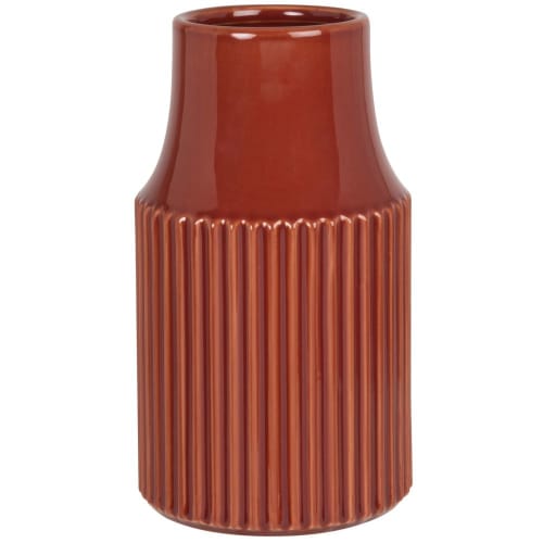 Vaso in gres striato rosso alt. 20 cm