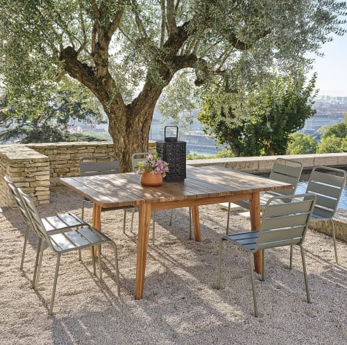 vierkante tuintafel van massief acaciahout voor personen Garda | Maisons du Monde