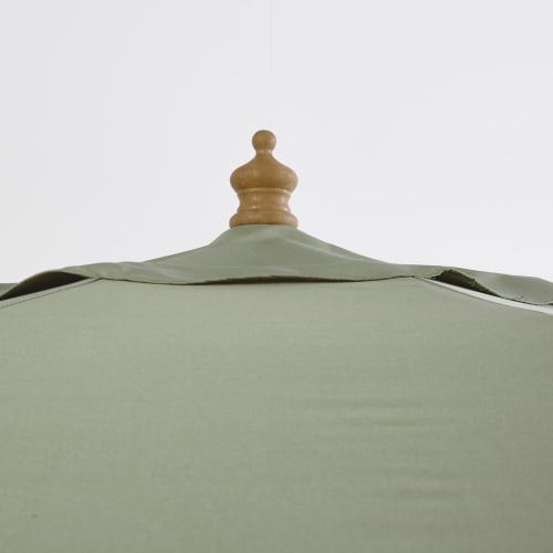 Verstellbarer Sonnenschirm aus Aluminium mit khakifarbenem Segeltuch