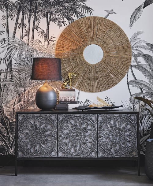 Vide Poches Feuille Tropicale En Metal Noir Jalil Maisons Du Monde