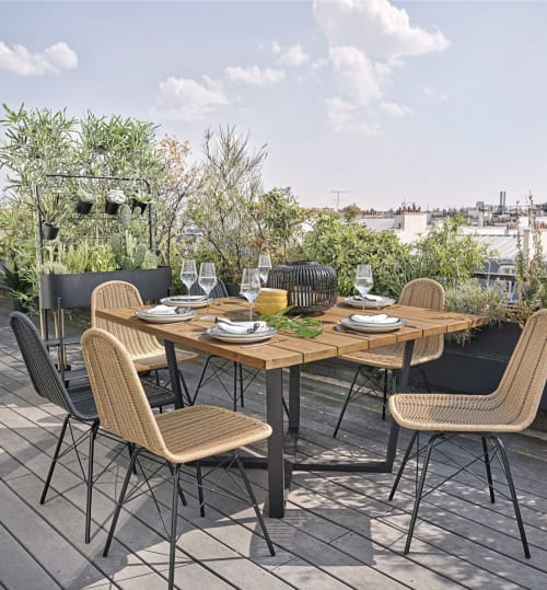 Vierkante tuintafel van acaciahout voor 8 L130 Lanzarote | Maisons du Monde