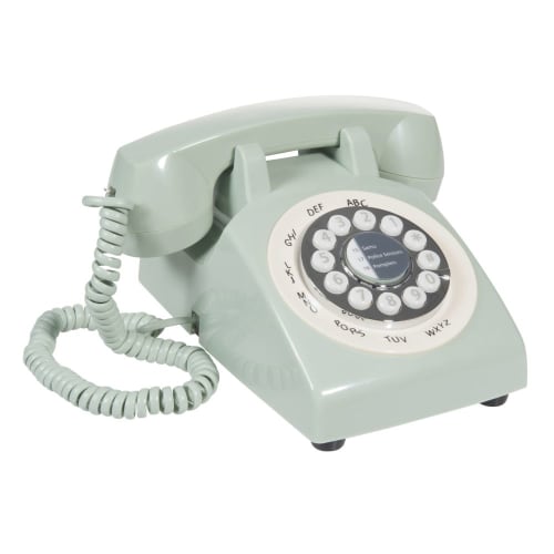 Vintage Plastic Telephone In Green Pastel Maisons Du Monde