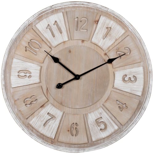 Vintage-style clock in beige wood