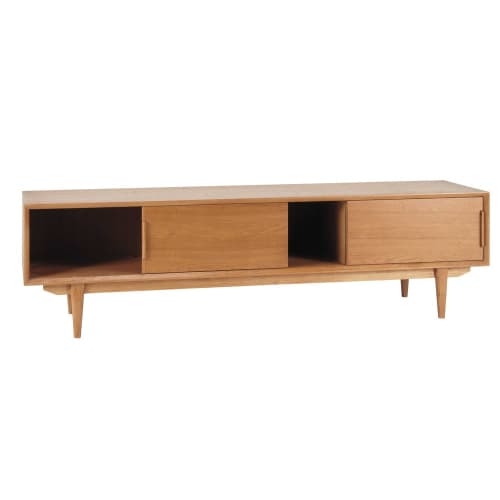 Vintage Tv Lowboard Aus Massiver Eiche Portobello Maisons Du Monde