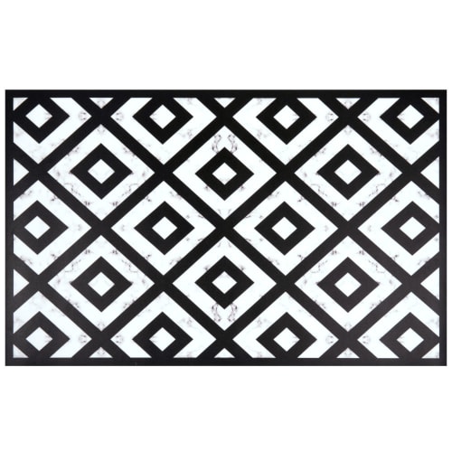 Textil Teppiche | Vinyl-Teppich, schwarz und weiß, gemustert 50x80 - JN85525
