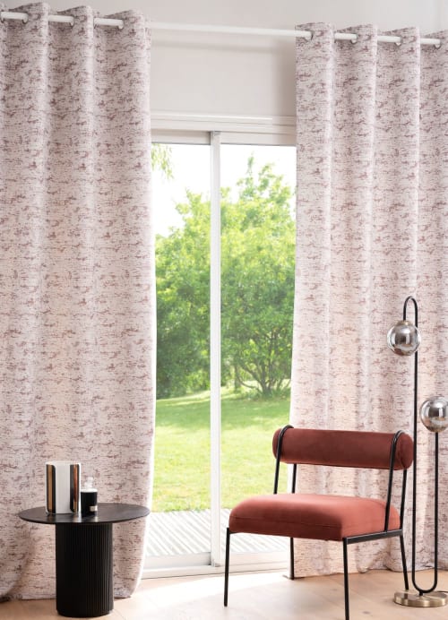 Textil Gardinen und Vorhänge | Vorhang mit Ösen, rosa und ecrufarben, 1 Vorhang, 140x270cm - OL38830