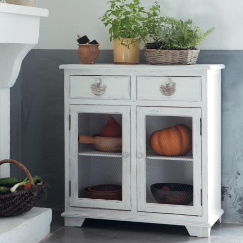 Vorratsschrank aus Kieferholz, weiß Basse Cour Basse Cour | Maisons du