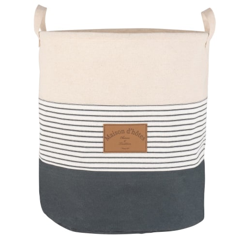 Wäschekorb mit blauen und weißen Streifen Maison D'Hotes | Maisons du Monde