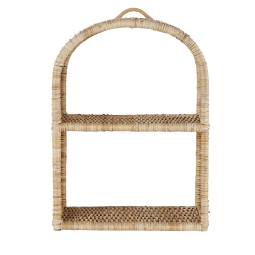 Kids Children's bookcases & shelves | Wall-mounted arched shelving unit in beige rattan - UG61307