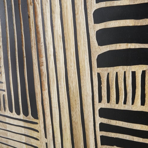 Hoop van regering Uitdrukkelijk Wanddecoratie uit bruin en zwart houtsnijwerk 96 x 111 cm CEYLAN | Maisons  du Monde