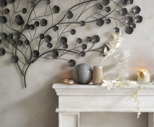 Umeki kleermaker circulatie Wanddecoratie van zwarte metalen bloem 136x73 KIMI | Maisons du Monde