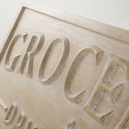 Dekoration Schilder und Buchstaben | Wanddeko aus Tannenholz, weißes Finish, 120x48cm - UQ38137