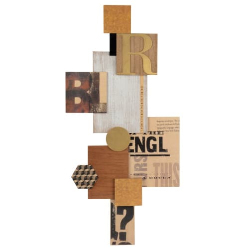 Wanddeko, goldfarben, braun und senfgelb 42x87 Times | Maisons du Monde