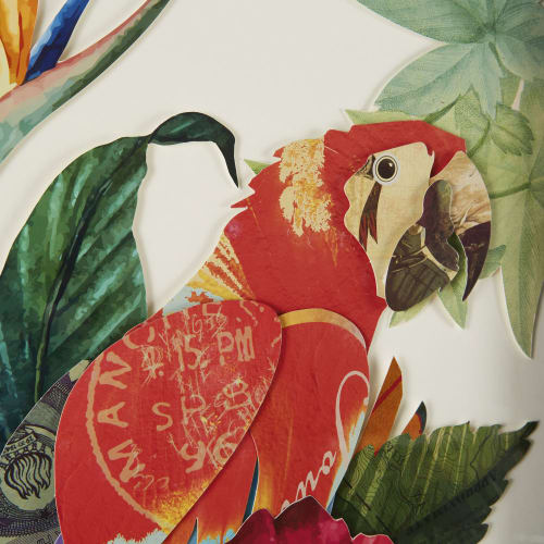Dekoration Bilder | Wanddeko Papagei aus buntem Papier 50x100 - YW14556