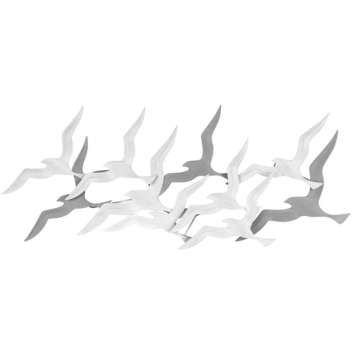 Dekoration Schilder und Buchstaben | Wanddeko Vogelschwarm aus Metall 70x31 - QG26398