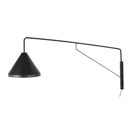 Wandlamp met arm en lampenkap van zwart metaal GREG Maisons du Monde