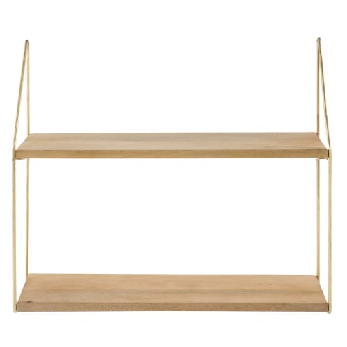 Wandregal aus Mangoholz und goldfarbenem Metall Pendjab Wandregal aus goldfarbenem Metall Madeline | Maisons du Monde