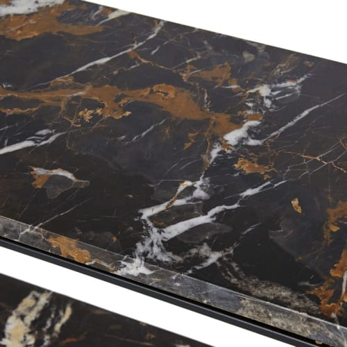 Möbel Regale | Wandregal aus Marmor und schwarzem Metall - RW43946