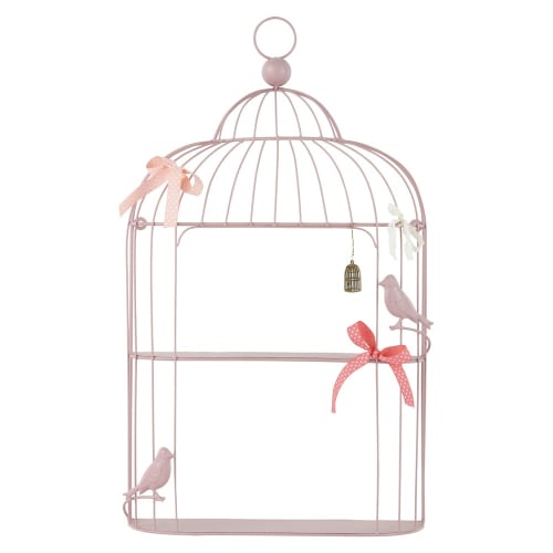 Möbel Regale | Wandregal Käfig aus rosa Metall - YJ14928