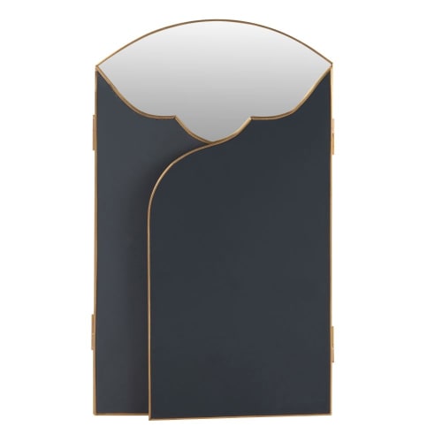 Dekoration Wandspiegel und Barock Spiegel | Wandspiegel aus goldfarbenem Metall, 51x33cm - QH89633
