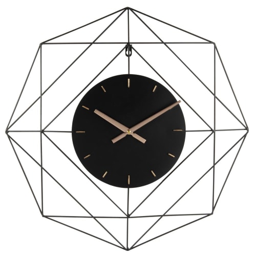 Dekoration Uhren und Wecker | Wanduhr aus Metalldraht, schwarz 60x60 - DG39168