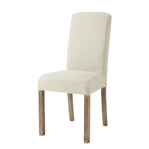 Washed linen chair cover