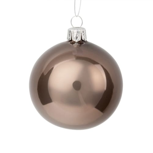 Weihnachtskugel aus Glas, braun, glänzend Maisons du Monde