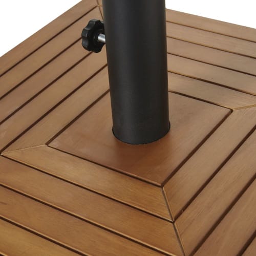 wooden parasol with base