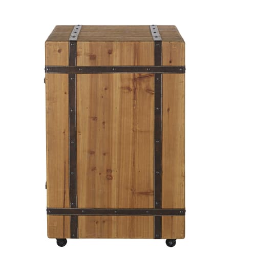 Wheeled Mini Bar with 2 Drawers and Bottle Storage