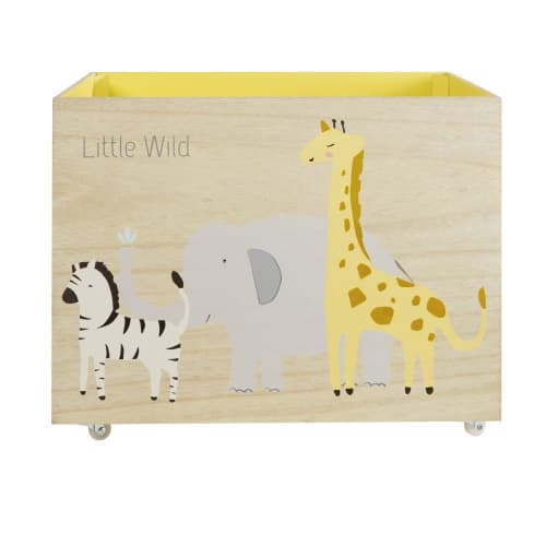 Kids Children's storage boxes and baskets | Wheeled Toy Chest with Animals Print - FN98170