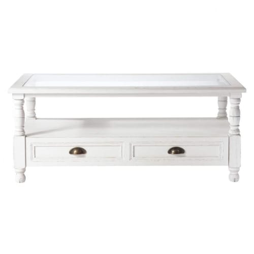 White 2 Drawer Coffee Table Josephine Maisons Du Monde