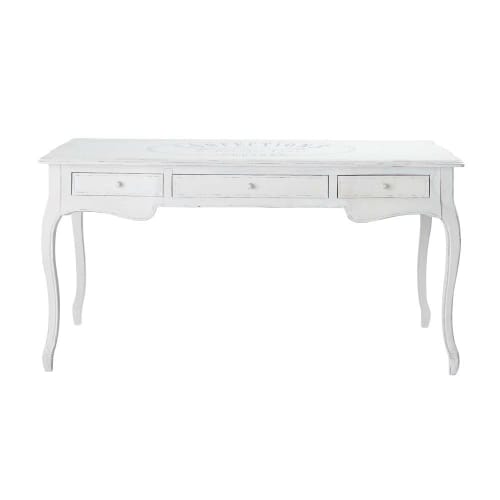 White 3 Drawer Desk Confection Maisons Du Monde