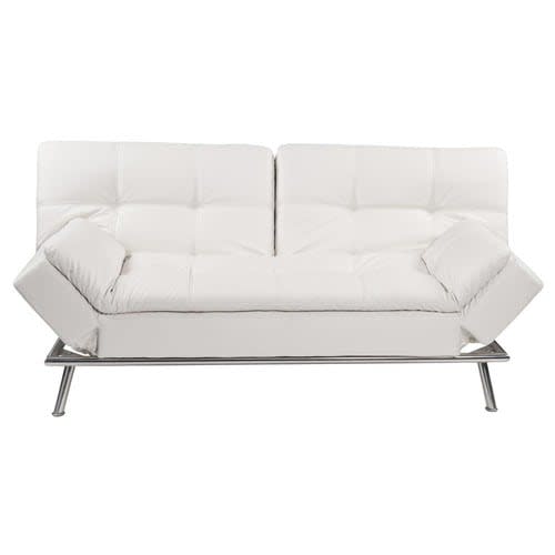 White 3 Seater Tufted Clic Clac Sofa Bed
